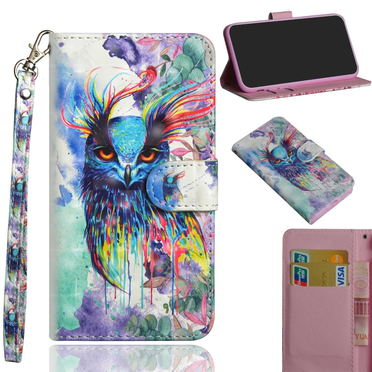 3D Painting Pattern Horizontal Flip TPU + PU Leather Case with Holder & Card Slots & Wallet, For Huawei Honor 9A, For Motorola G8 Power Lite