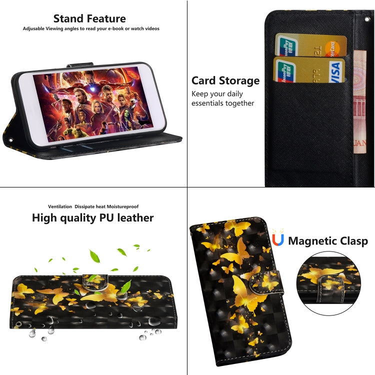 3D Painting Pattern Horizontal Flip TPU + PU Leather Case with Holder & Card Slots & Wallet, For Huawei Honor 9A, For Motorola G8 Power Lite