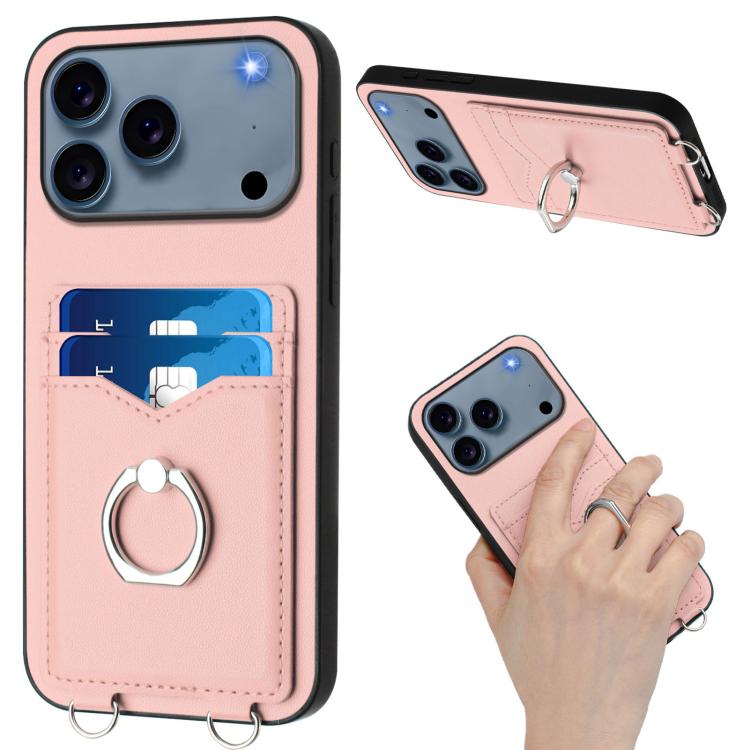 R20 Crossbody Rope Ring Card Holder Phone Case, For iPhone 17 Pro Max, For iPhone 17 Pro, For iPhone 17, For iPhone Air
