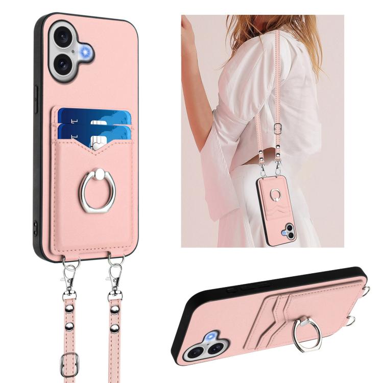 R20 Crossbody Rope Ring Card Holder Phone Case, For iPhone 17 Pro Max, For iPhone 17 Pro, For iPhone 17, For iPhone Air