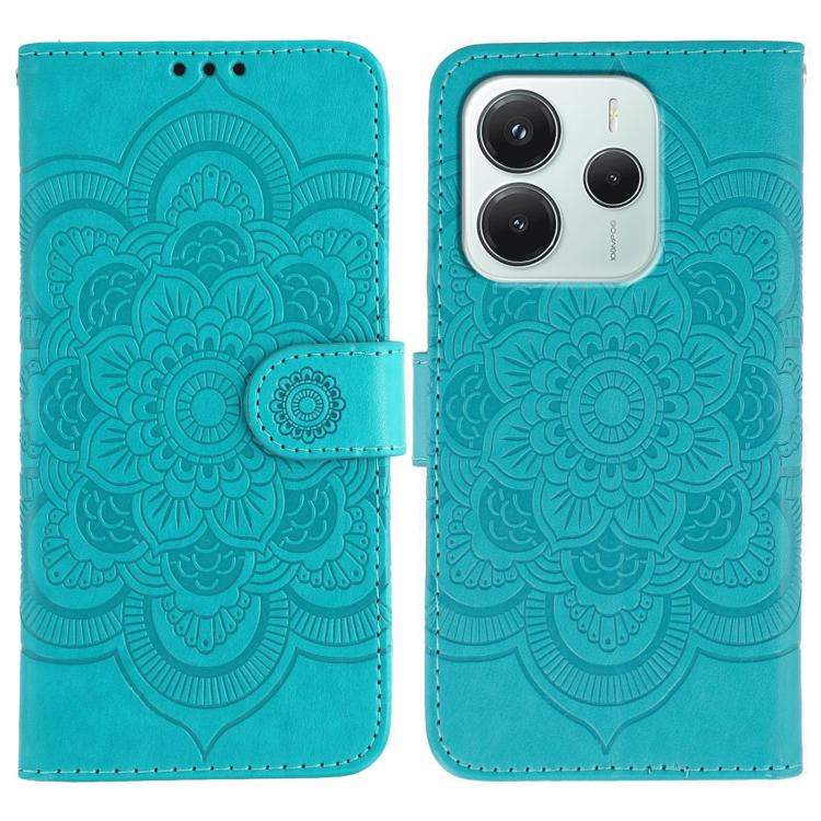 Sun Mandala Embossing Pattern Phone Leather Case, For Redmi Note14 4G 163.25mm, For Redmi Note 14 5G, For Xiaomi Redmi A3