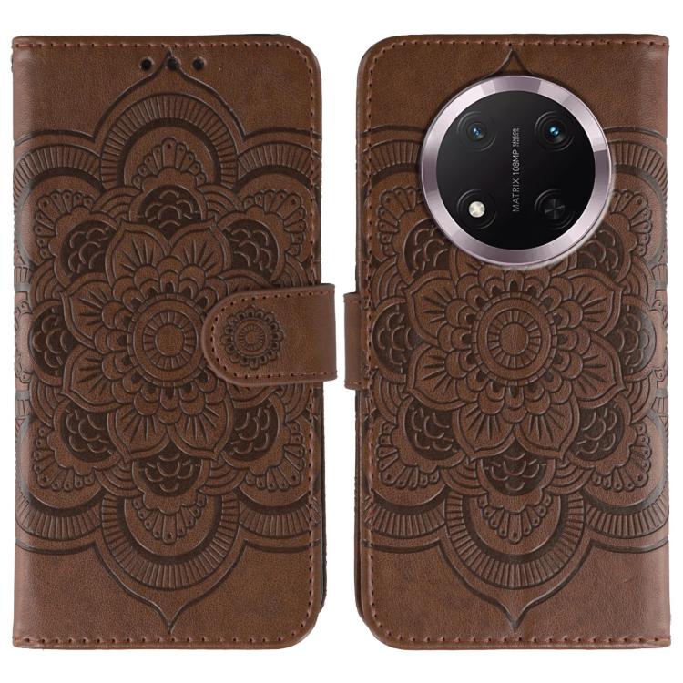 Sun Mandala Embossing Pattern Phone Leather Case, For Honor 400 Lite Global, For Honor 400 Global 156.5mm, For Honor Magic7 Lite