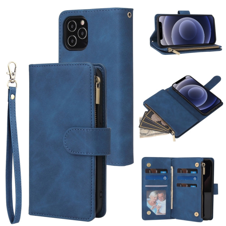 Multifunctional Retro Frosted Horizontal Flip Leather Case with Card Slot & Holder & Zipper Wallet & Photo Frame & Lanyard, For iPhone 12 Pro Max, For iPhone 12 / 12 Pro, For iPhone 12 mini, For Samsung Galaxy A11