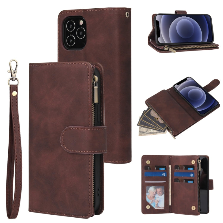 Multifunctional Retro Frosted Horizontal Flip Leather Case with Card Slot & Holder & Zipper Wallet & Photo Frame & Lanyard, For iPhone 12 Pro Max, For iPhone 12 / 12 Pro, For iPhone 12 mini, For Samsung Galaxy A11