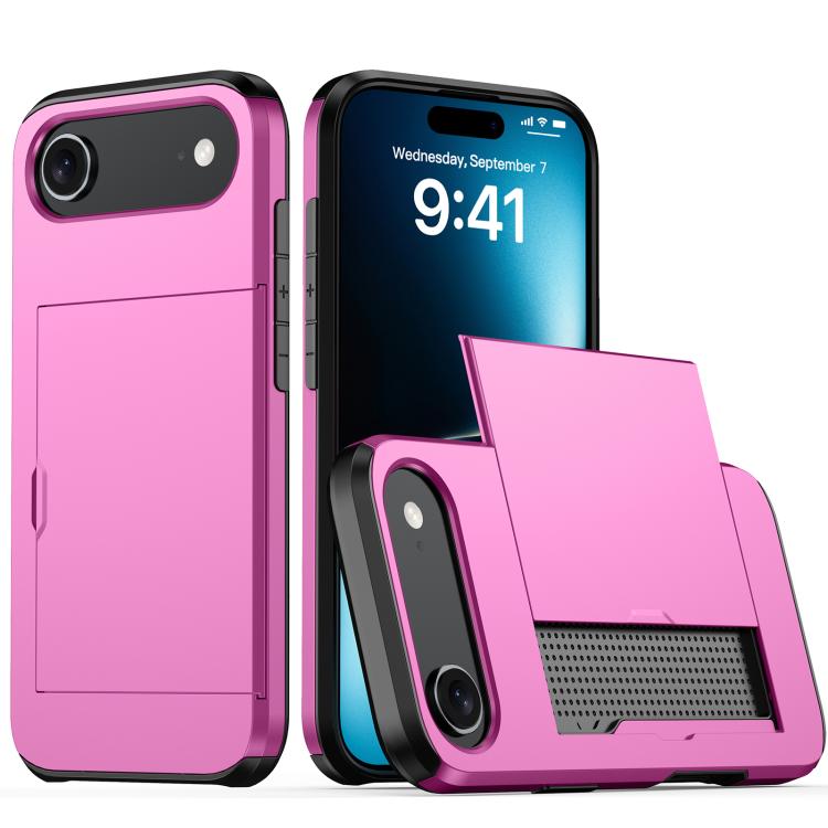 Shockproof Armor Phone Case with Card Slot, For iPhone 16 Pro, For iPhone 16 Plus
