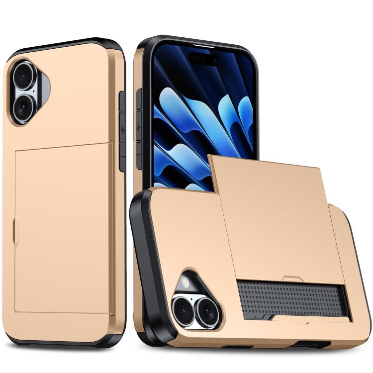 Shockproof Armor Phone Case with Card Slot, For iPhone 17 Pro, For iPhone 17