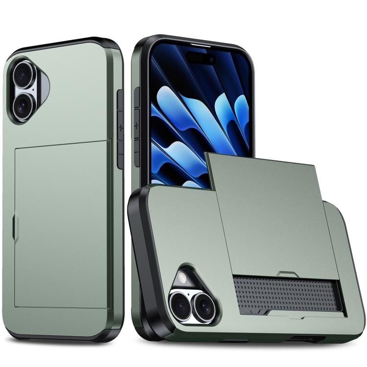 Shockproof Armor Phone Case with Card Slot, For iPhone 17 Pro, For iPhone 17