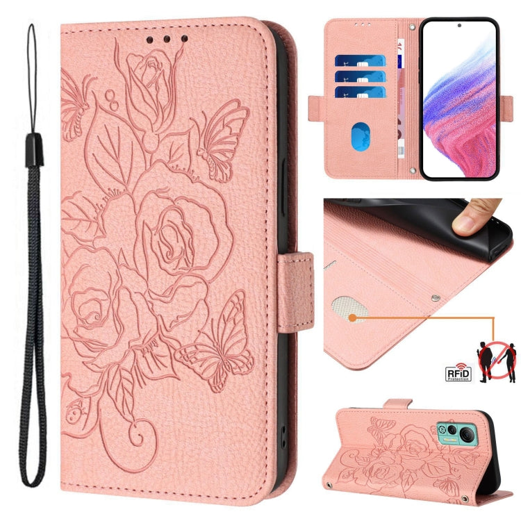 Embossed Rose RFID Anti-theft Leather Phone Case, For Ulefone Note 18 Ultra, For Ulefone Note 14