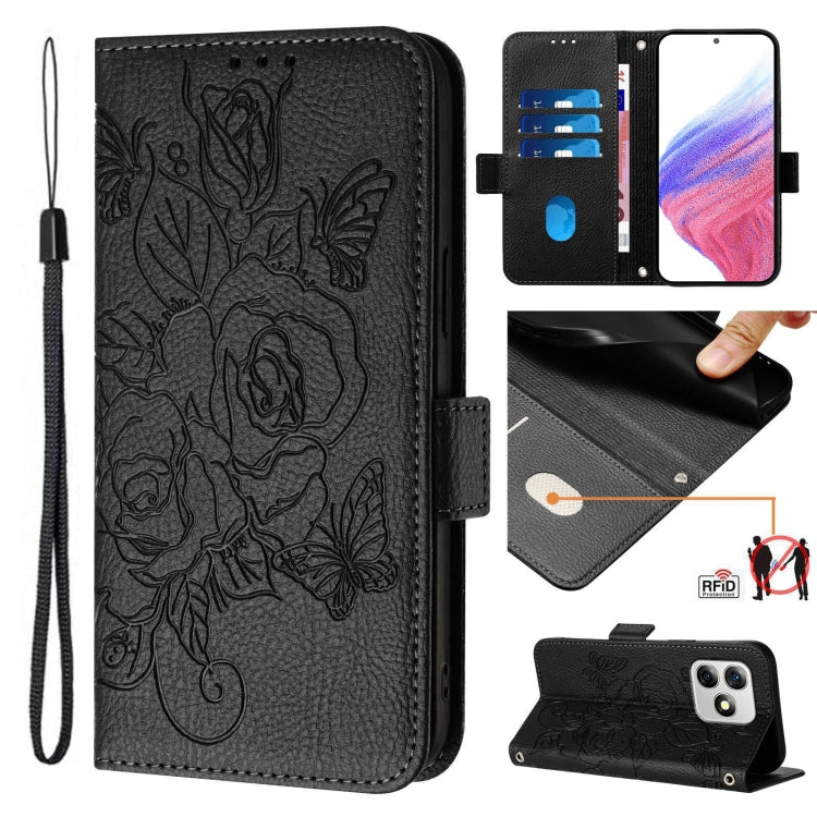 Embossed Rose RFID Anti-theft Leather Phone Case, For Ulefone Note 18 Ultra, For Ulefone Note 14