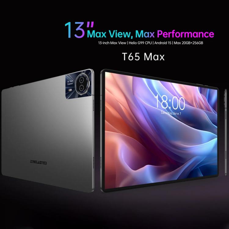 Teclast T65 Max Tablet PC 13 inch,  Android 15 MediaTek Helio G99 Octa Core, 4G LTE Dual SIM, T65 Max