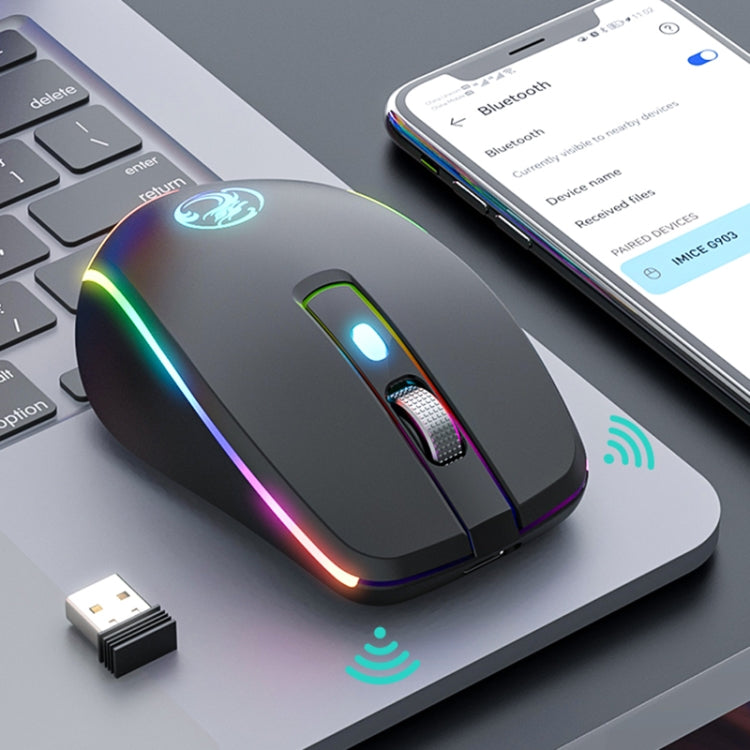 iMICE G903 Bluetooth Dual Mode 6-key Silent Wireless Gaming Mouse(Silver)