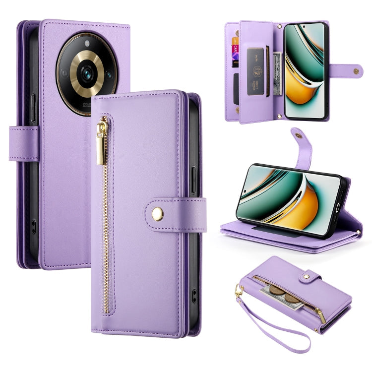 Nine Card-slot Zipper Wallet Bag Leather Phone Case, For Realme 11 4G, For Realme 11 5G / 11x, For Realme C53 / Narzo N53 4G, For Realme 11 Pro / 11 Pro+