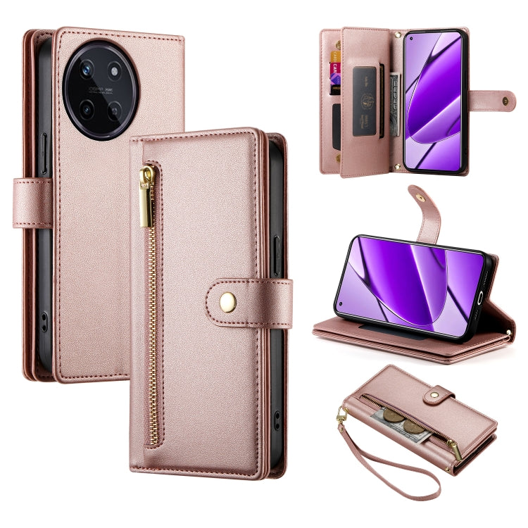 Nine Card-slot Zipper Wallet Bag Leather Phone Case, For Realme 11 4G, For Realme 11 5G / 11x, For Realme C53 / Narzo N53 4G, For Realme 11 Pro / 11 Pro+