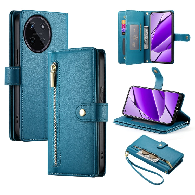 Nine Card-slot Zipper Wallet Bag Leather Phone Case, For Realme 11 4G, For Realme 11 5G / 11x, For Realme C53 / Narzo N53 4G, For Realme 11 Pro / 11 Pro+