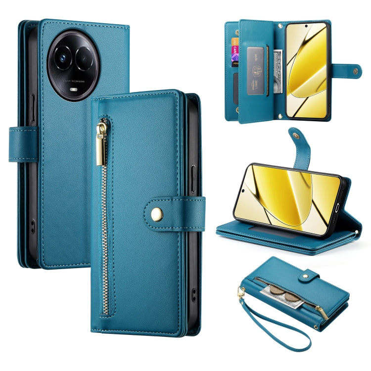 Nine Card-slot Zipper Wallet Bag Leather Phone Case, For Realme 11 4G, For Realme 11 5G / 11x, For Realme C53 / Narzo N53 4G, For Realme 11 Pro / 11 Pro+