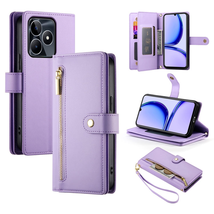 Nine Card-slot Zipper Wallet Bag Leather Phone Case, For Realme 11 4G, For Realme 11 5G / 11x, For Realme C53 / Narzo N53 4G, For Realme 11 Pro / 11 Pro+