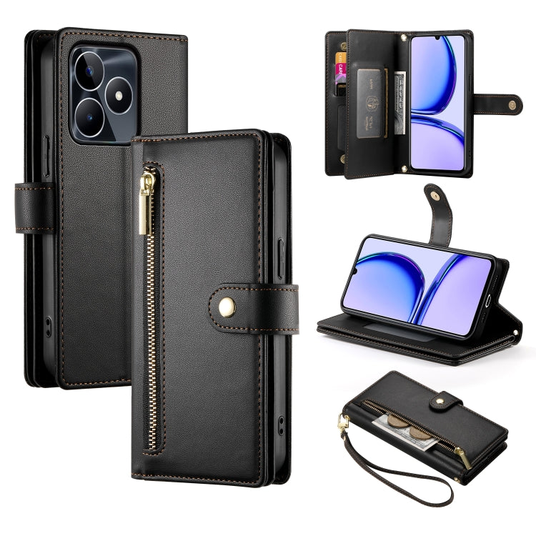 Nine Card-slot Zipper Wallet Bag Leather Phone Case, For Realme 11 4G, For Realme 11 5G / 11x, For Realme C53 / Narzo N53 4G, For Realme 11 Pro / 11 Pro+