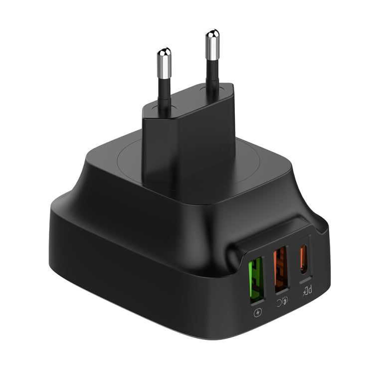 LDNIO Q334 32W Type-C + Dual USB Port Charger with 1m Micro USB Data Cable, EU Plug