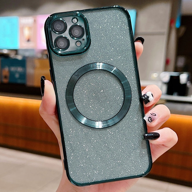 Electroplating Pure Color Glitter Powder MagSafe Phone Case, For iPhone 16, For iPhone 15 Pro Max, For iPhone 15 Pro