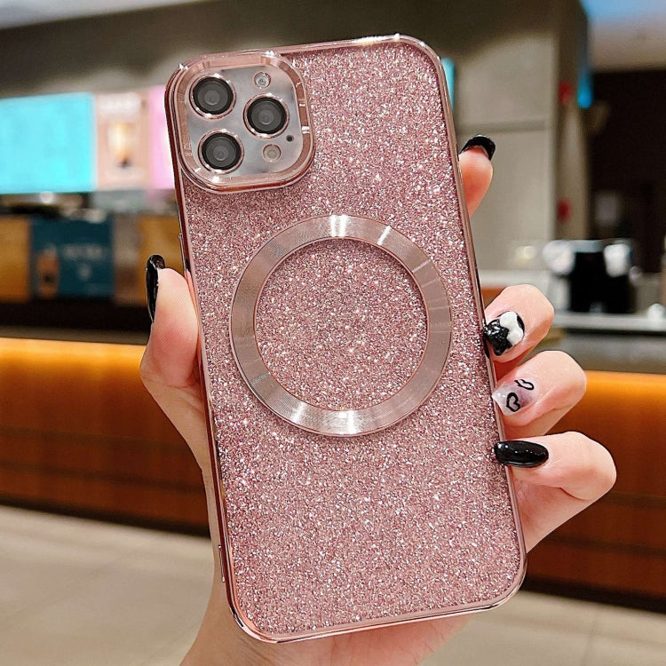Electroplating Pure Color Glitter Powder MagSafe Phone Case, For iPhone 16, For iPhone 15 Pro Max, For iPhone 15 Pro