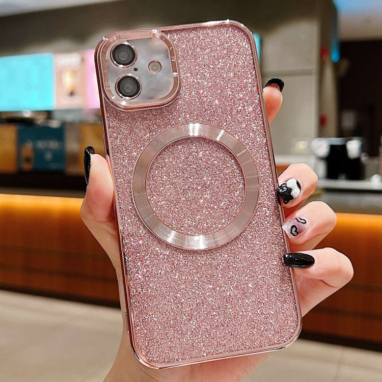 Electroplating Pure Color Glitter Powder MagSafe Phone Case, For iPhone 16, For iPhone 15 Pro Max, For iPhone 15 Pro