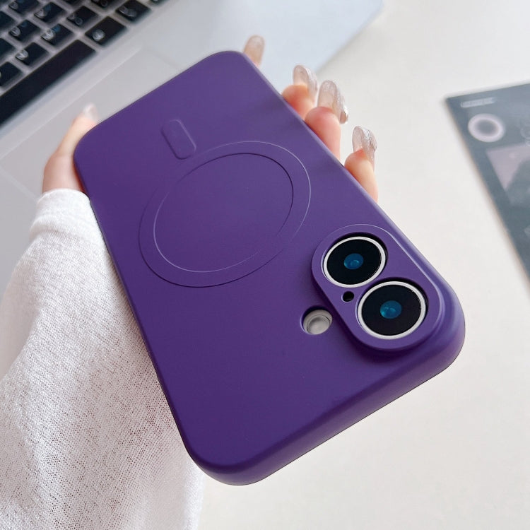 Solid Color Liquid Silicone MagSafe Magnetic Phone Case, For iPhone 16 Plus