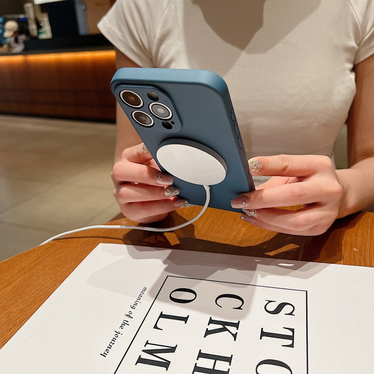 Solid Color Liquid Silicone MagSafe Magnetic Phone Case, For iPhone 14 Plus