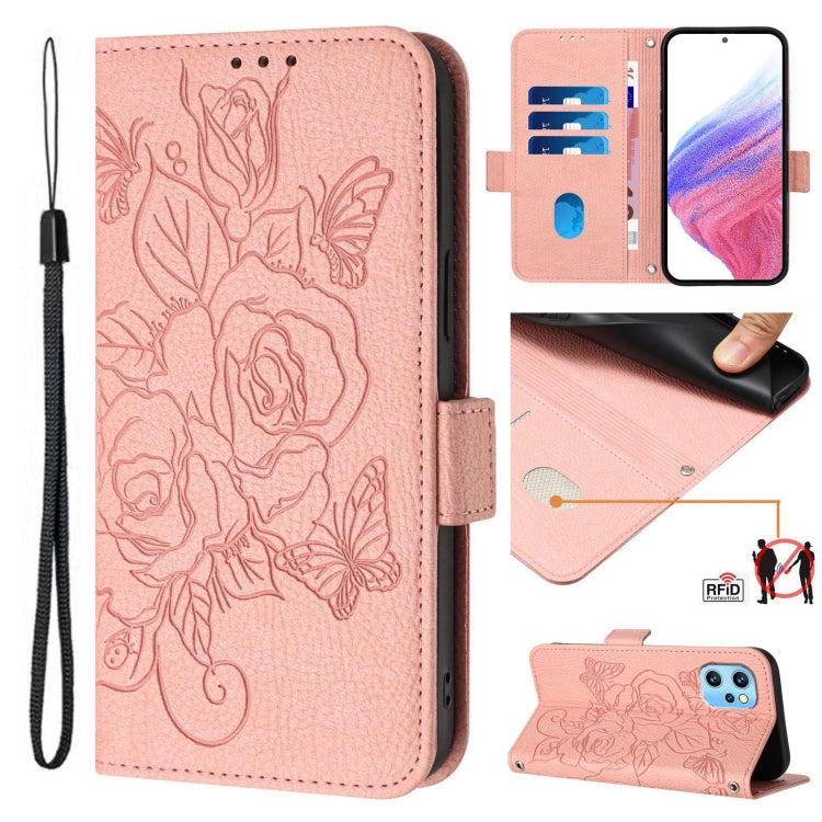 Embossed Rose RFID Anti-theft Leather Phone Case, For UMIDIGI Power 7 Max
