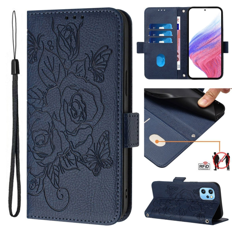 Embossed Rose RFID Anti-theft Leather Phone Case, For UMIDIGI Power 7 Max