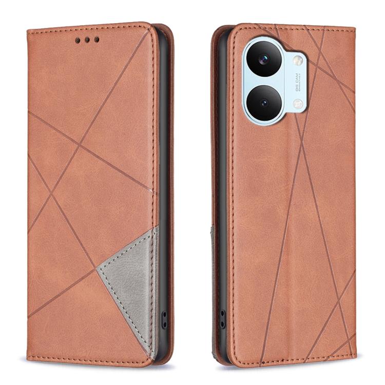 Rhombus Texture Magnetic Leather Phone Case, For Redmi A7 Pro 171mm / Poco C85x 5G, For Redmi 15a 5G, For Redmi Tubo 5 Max / Poco X8 Pro Max, For Redmi Tubo 5 / Poco X8 Pro 5G