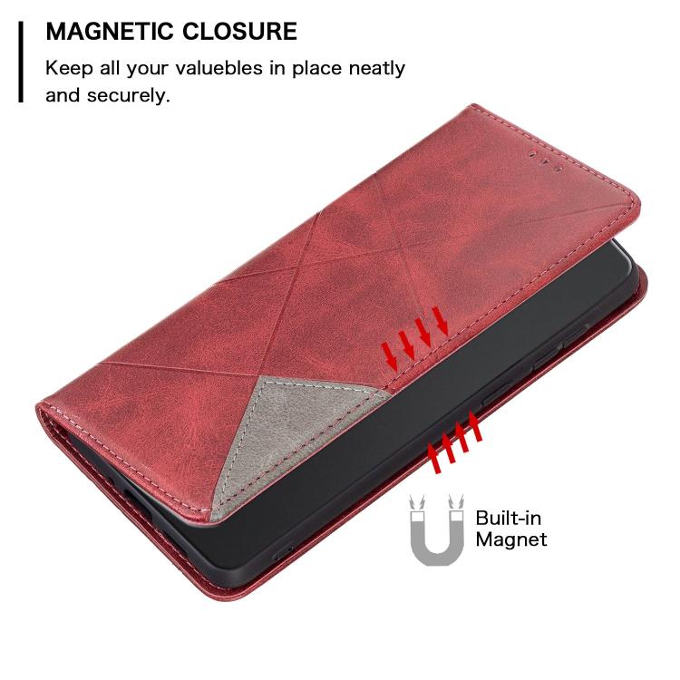 Rhombus Texture Magnetic Leather Phone Case, For Redmi K100 Pro Max 5G, For Redmi 17 4G / 5G Global 170mm, For Redmi K100 Pro 5G, For Redmi K90 Max 5G