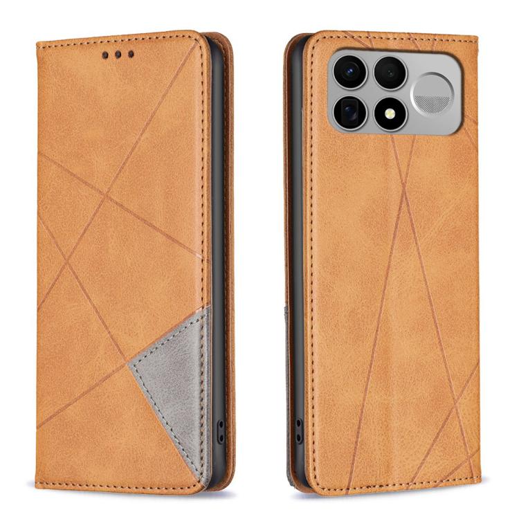 Rhombus Texture Magnetic Leather Phone Case, For Redmi K100 Pro Max 5G, For Redmi 17 4G / 5G Global 170mm, For Redmi K100 Pro 5G, For Redmi K90 Max 5G