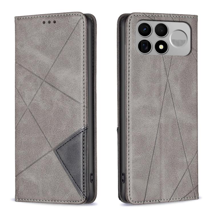 Rhombus Texture Magnetic Leather Phone Case, For Redmi K100 Pro Max 5G, For Redmi 17 4G / 5G Global 170mm, For Redmi K100 Pro 5G, For Redmi K90 Max 5G