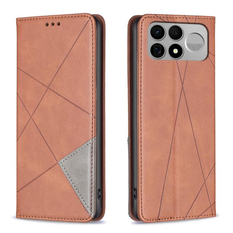 Rhombus Texture Magnetic Leather Phone Case, For Redmi K100 Pro Max 5G, For Redmi 17 4G / 5G Global 170mm, For Redmi K100 Pro 5G, For Redmi K90 Max 5G