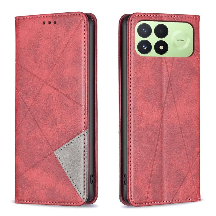 Rhombus Texture Magnetic Leather Phone Case, For Redmi K100 Pro Max 5G, For Redmi 17 4G / 5G Global 170mm, For Redmi K100 Pro 5G, For Redmi K90 Max 5G