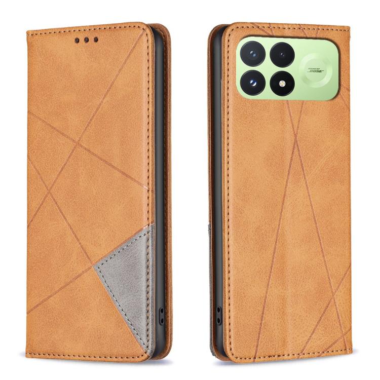 Rhombus Texture Magnetic Leather Phone Case, For Redmi K100 Pro Max 5G, For Redmi 17 4G / 5G Global 170mm, For Redmi K100 Pro 5G, For Redmi K90 Max 5G