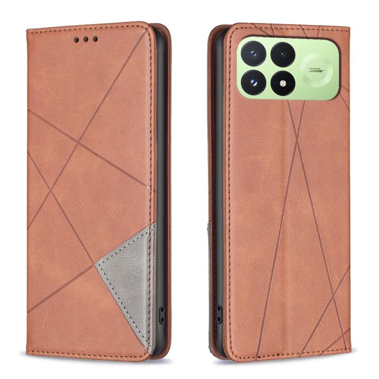 Rhombus Texture Magnetic Leather Phone Case, For Redmi K100 Pro Max 5G, For Redmi 17 4G / 5G Global 170mm, For Redmi K100 Pro 5G, For Redmi K90 Max 5G