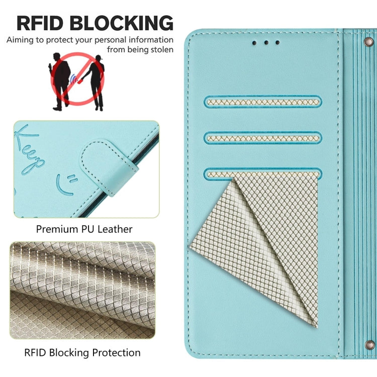Smile Embossing RFID Leather Phone Case, For Oukitel C33