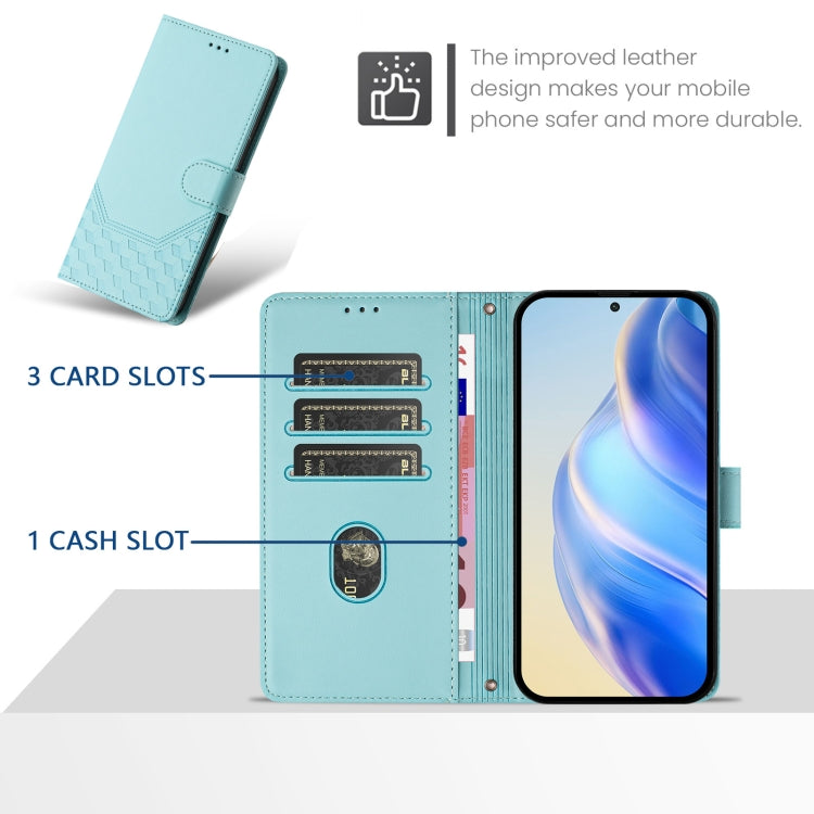 Honeycomb Embossing RFID Leather Phone Case, For iPhone 15, For iPhone 14 Plus, For iPhone 14 / 13, For iPhone 14 Pro