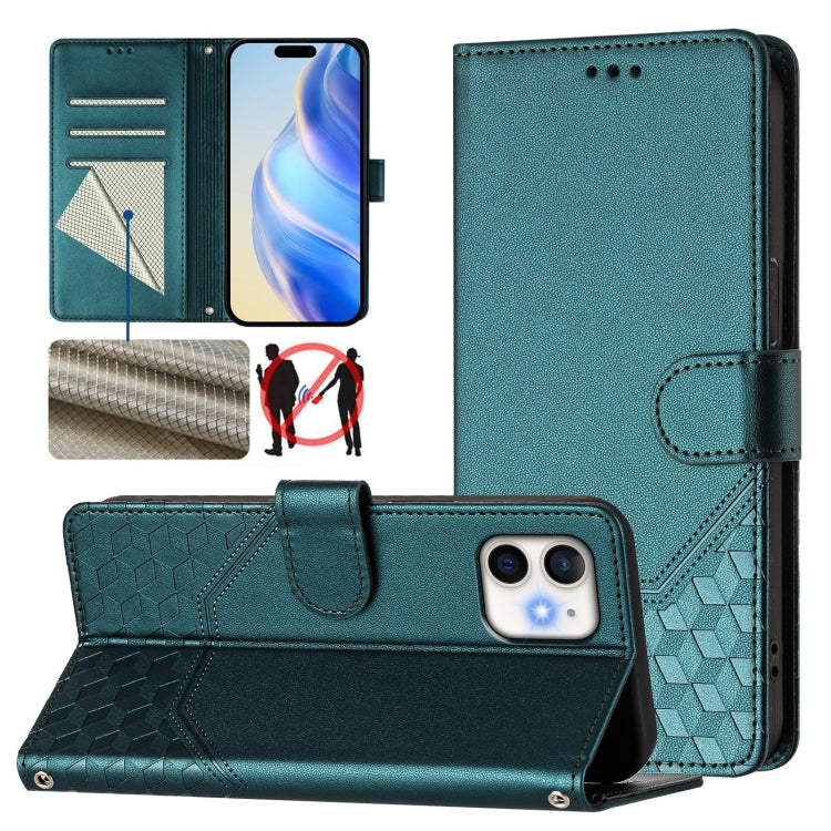 Honeycomb Embossing RFID Leather Phone Case, For iPhone 11 Pro Max, For iPhone 11, For iPhone 11 Pro, For iPhone X / XS