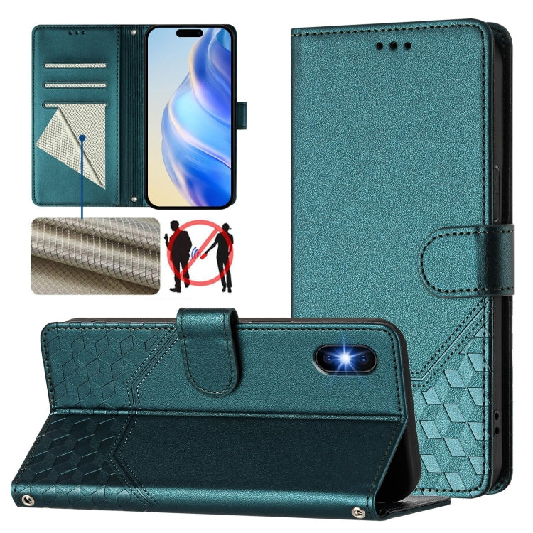 Honeycomb Embossing RFID Leather Phone Case, For iPhone 11 Pro Max, For iPhone 11, For iPhone 11 Pro, For iPhone X / XS