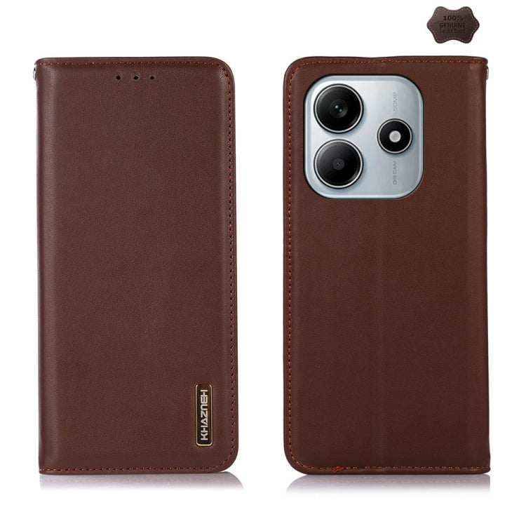 KHAZNEH Nappa Top Layer Cowhide Leather Phone Case, For Redmi Note 14 5G, For Redmi Note 14 Pro 5G, For Redmi 14C 4G
