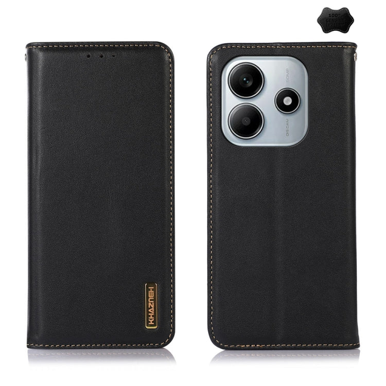 KHAZNEH Nappa Top Layer Cowhide Leather Phone Case, For Redmi Note 14 5G, For Redmi Note 14 Pro 5G, For Redmi 14C 4G