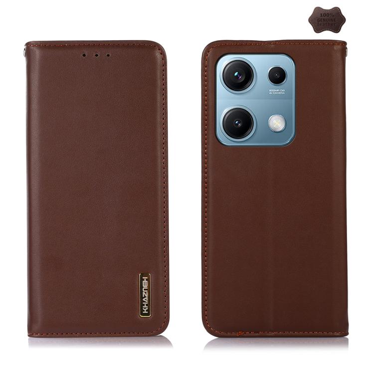 KHAZNEH Nappa Top Layer Cowhide Leather Phone Case, For Redmi Note 14 5G, For Redmi Note 14 Pro 5G, For Redmi 14C 4G
