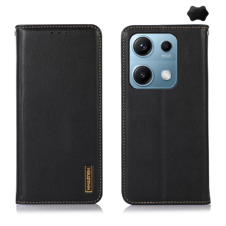KHAZNEH Nappa Top Layer Cowhide Leather Phone Case, For Redmi Note 14 5G, For Redmi Note 14 Pro 5G, For Redmi 14C 4G