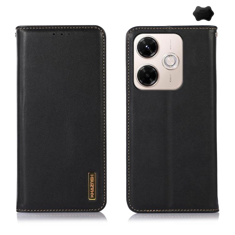 KHAZNEH Nappa Top Layer Cowhide Leather Phone Case, For Redmi Note 14S 4G, For Redmi Turbo 4 Pro, For Redmi Note 14 5G, For Redmi Note 14 Pro 5G, For Redmi 14C 4G