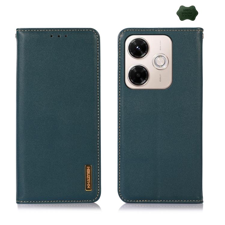 KHAZNEH Nappa Top Layer Cowhide Leather Phone Case, For Redmi Note 14S 4G, For Redmi Turbo 4 Pro, For Redmi Note 14 5G, For Redmi Note 14 Pro 5G, For Redmi 14C 4G