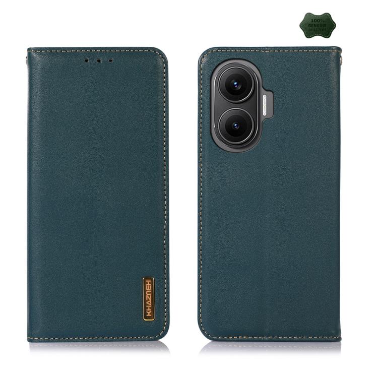KHAZNEH Nappa Top Layer Cowhide Leather Phone Case, For Redmi Note 14 5G, For Redmi Note 14 Pro 5G, For Redmi 14C 4G