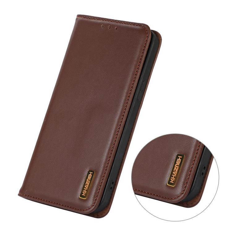 KHAZNEH Nappa Top Layer Cowhide Leather Phone Case, For Redmi Note 14S 4G, For Redmi Turbo 4 Pro, For Redmi Note 14 5G, For Redmi Note 14 Pro 5G, For Redmi 14C 4G