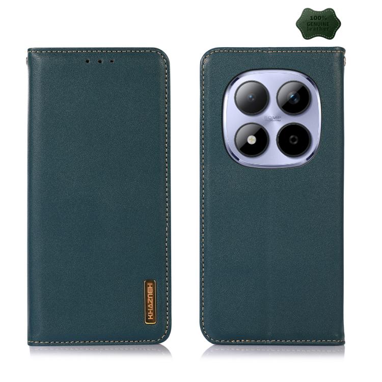 KHAZNEH Nappa Top Layer Cowhide Leather Phone Case, For Redmi Note 14S 4G, For Redmi Turbo 4 Pro, For Redmi Note 14 5G, For Redmi Note 14 Pro 5G, For Redmi 14C 4G